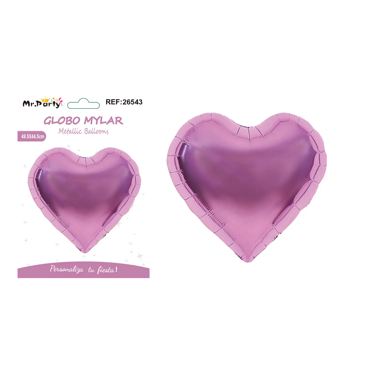 Globo metálico corazón lila 49.5*44.5cm 1