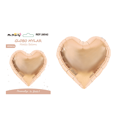 Globo metálico corazón champaña 49.5*44.5cm