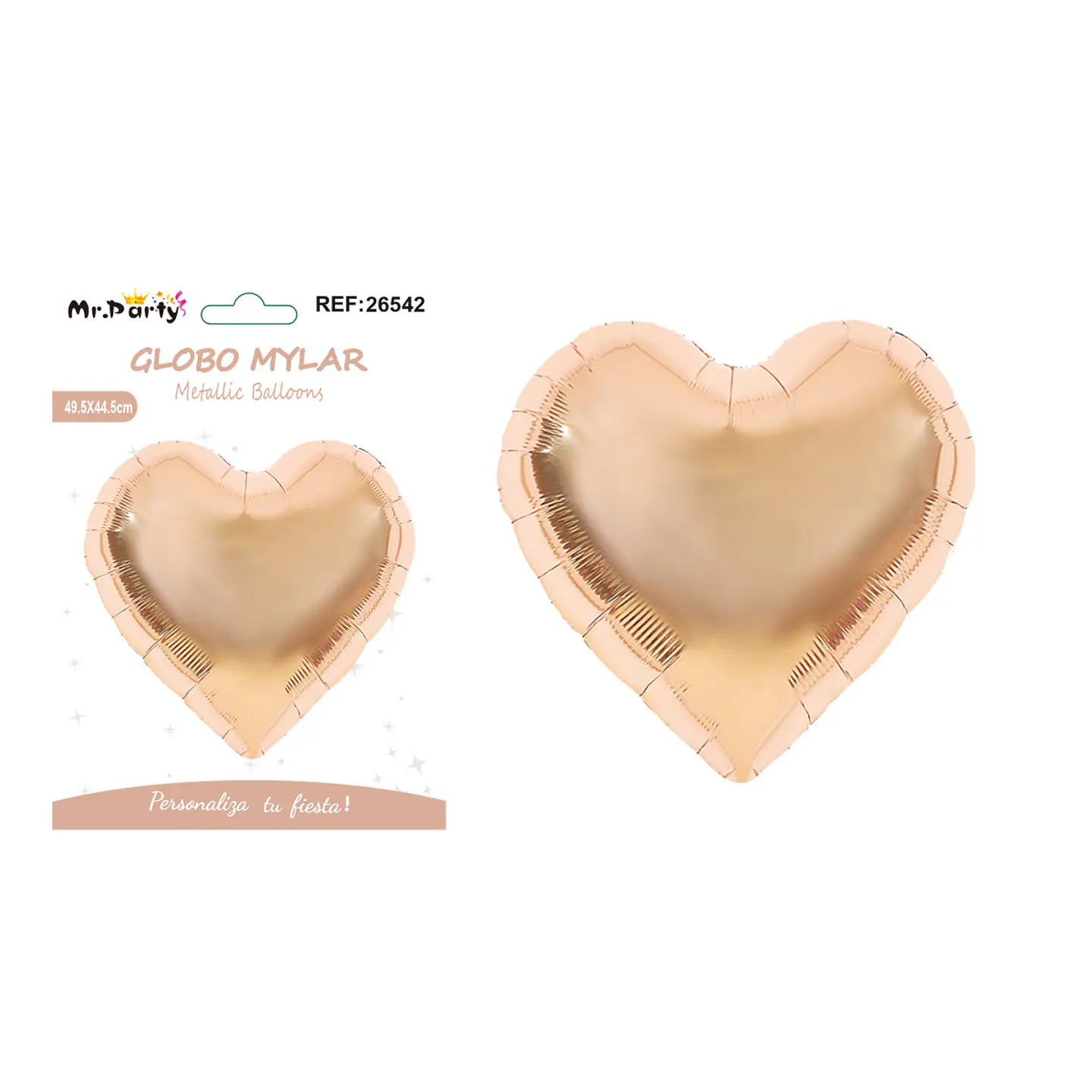 Globo metálico corazón champaña 49.5*44.5cm 1