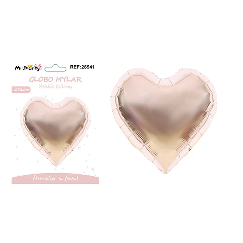 Globo metálico corazón dorado rosa 49.5*44.5cm