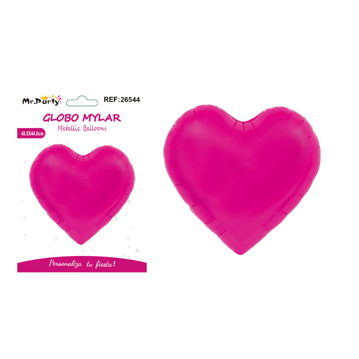 Globo metálico corazón fucsia 49.5*44.5cm 1
