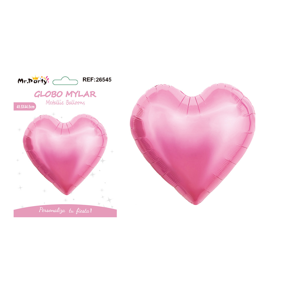 Globo metálico corazón rosa 49.5*44.5cm