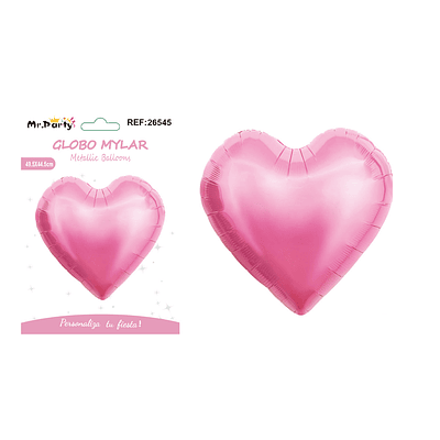 Globo metálico corazón rosa 49.5*44.5cm