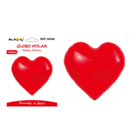 Globo metálico corazón rojo 49.5*44.5cm
