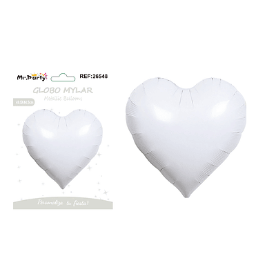 Globo metálico corazón blanco 49.5*44.5cm