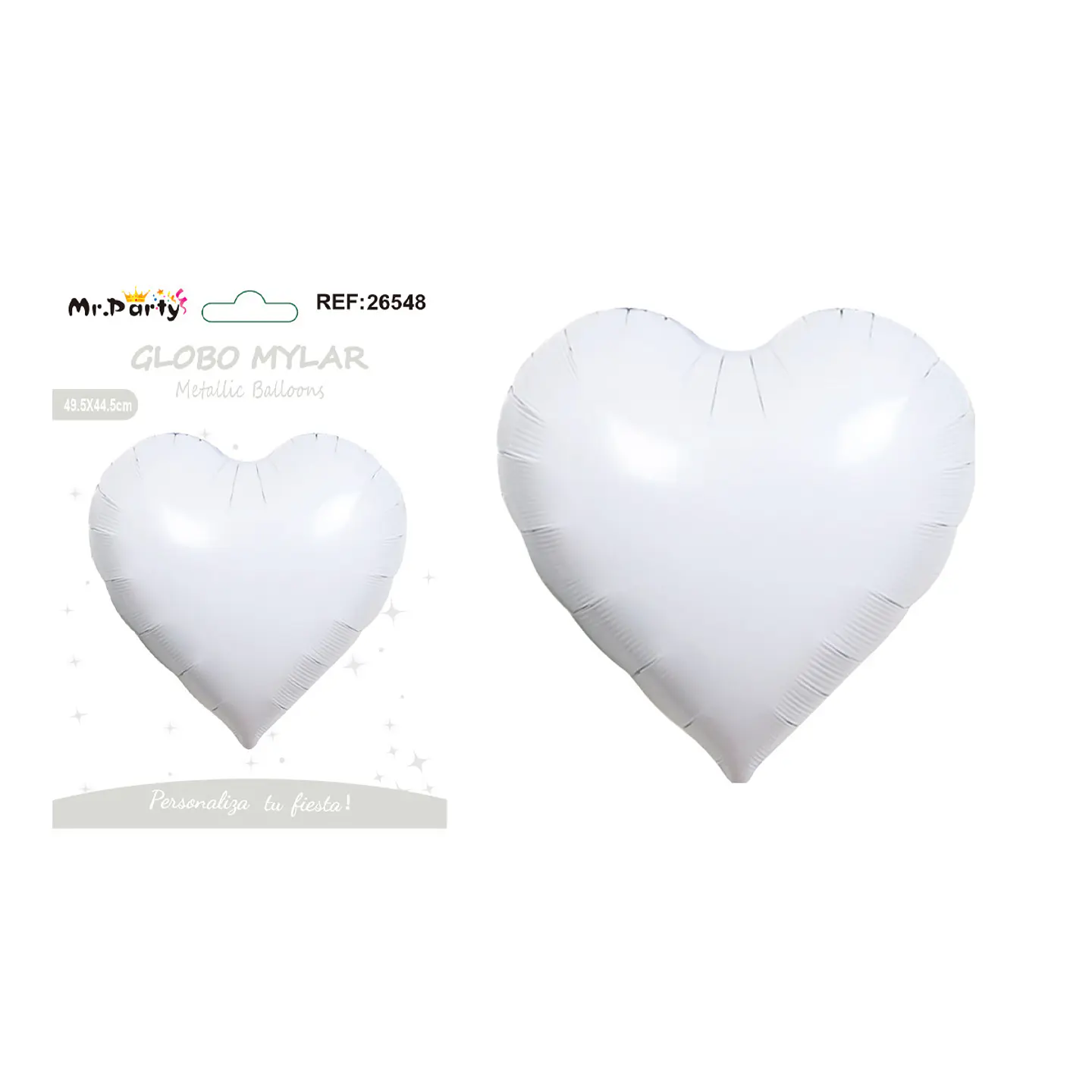 Globo metálico corazón blanco 49.5*44.5cm 1