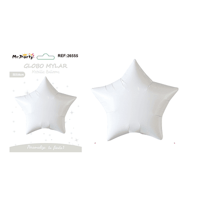 Globo metálico estrella blanca 50*44cm