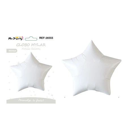 Globo metálico estrella blanca 50*44cm