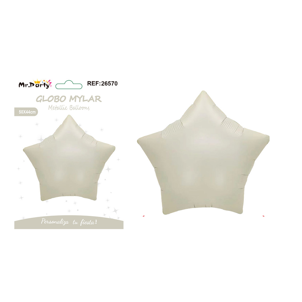Globo metálico estrella crema blanca 50*44cm
