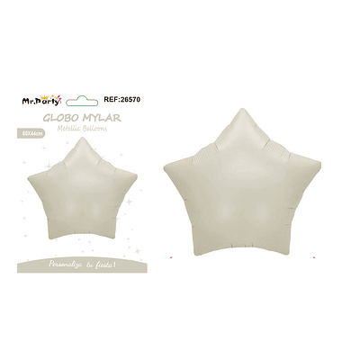 Globo metálico estrella crema blanca 50*44cm