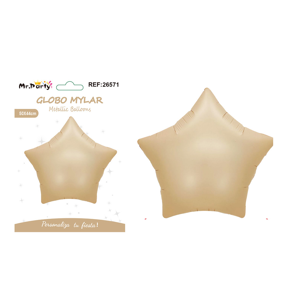 Globo metálico estrella color caramelo 50*44cm
