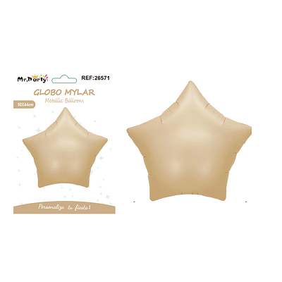 Globo metálico estrella color caramelo 50*44cm