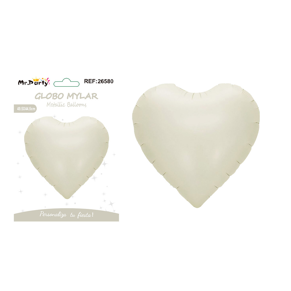 Globo metálico corazón crema blanca 49.5*44.5cm