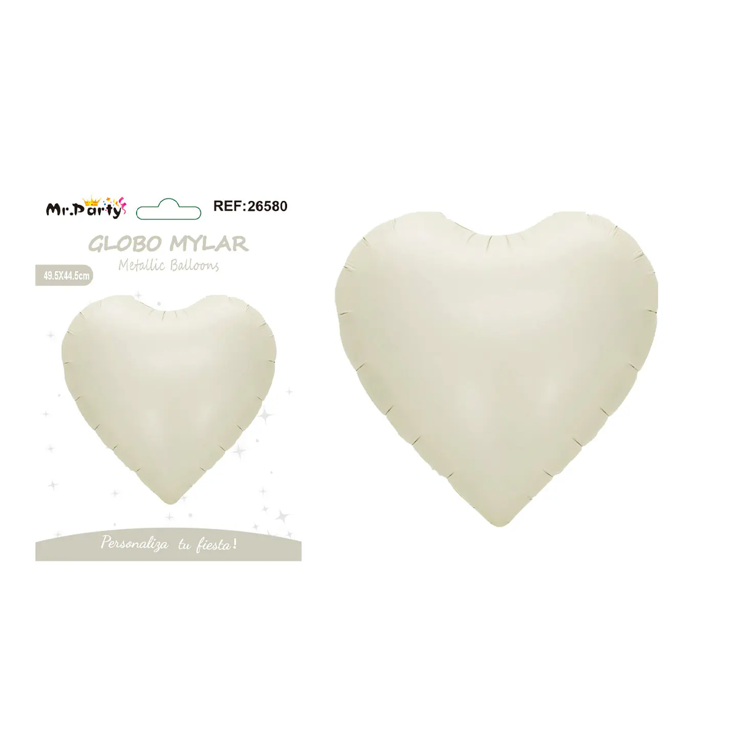 Globo metálico corazón crema blanca 49.5*44.5cm 1