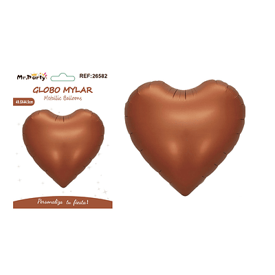Globo metálico corazón color chocolate 49.5*44.5cm