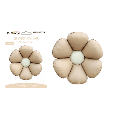 Globo metálico margarita mate pétalos marrón claro 47.5*59.5cm