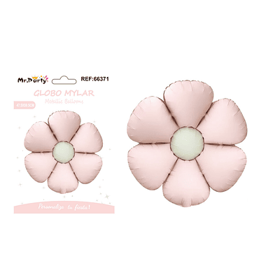 Globo metálico margarita mate pétalos rosa naranja 47.5*59.5cm
