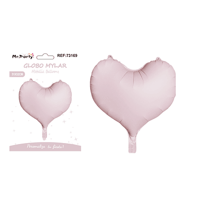 Globo metálico corazón rosa 51*52cm