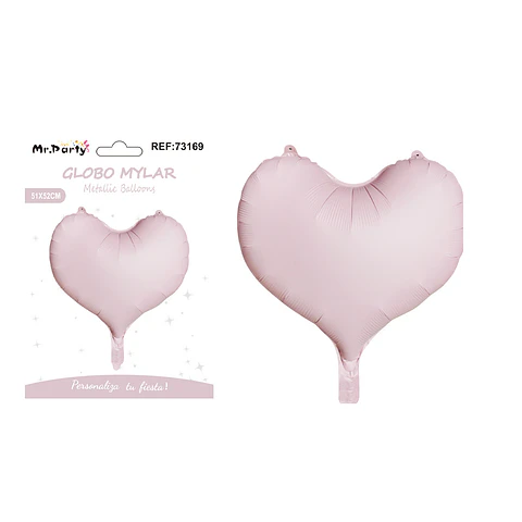 Globo metálico corazón rosa 51*52cm