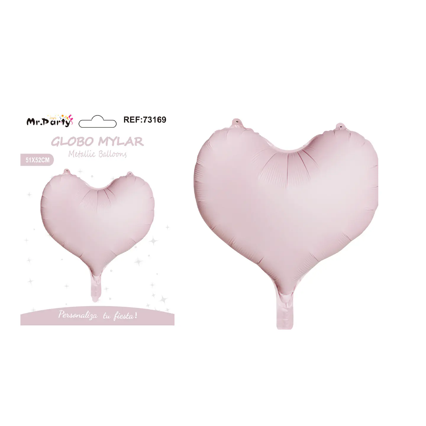 Globo metálico corazón rosa 51*52cm 1