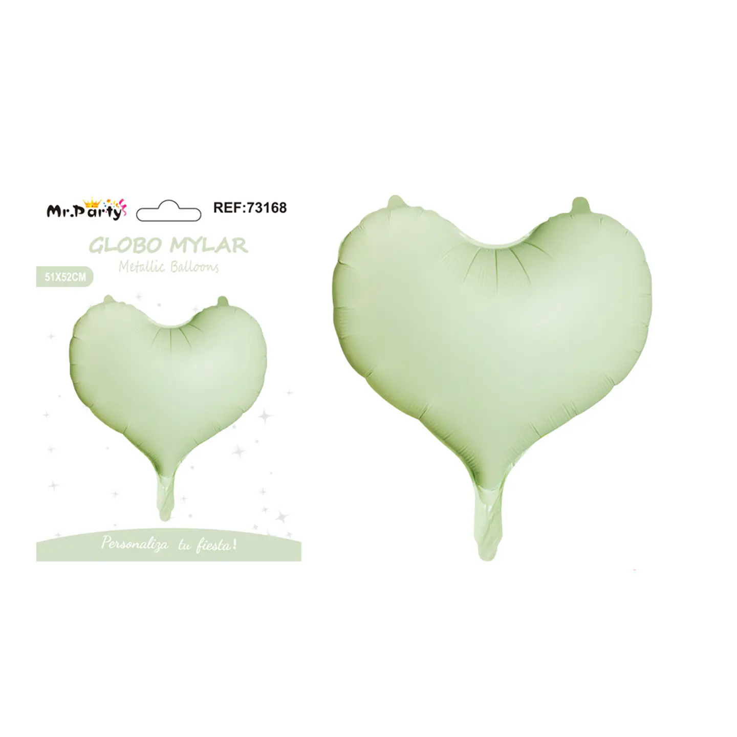 Globo metálico corazón verde 51*52cm 1