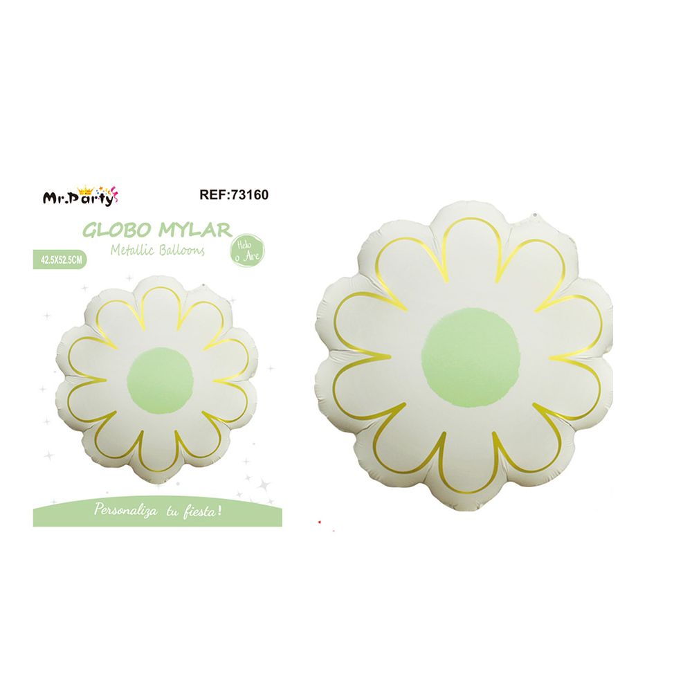 Globo metálico mate margarita crema 42.5*52.5cm