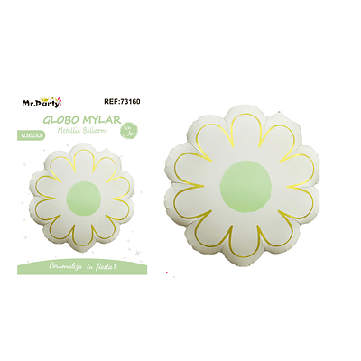 Globo metálico mate margarita crema 42.5*52.5cm