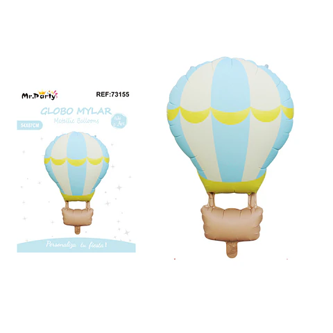 Globo metálico globo mate aerostático azul claro 54*87cm