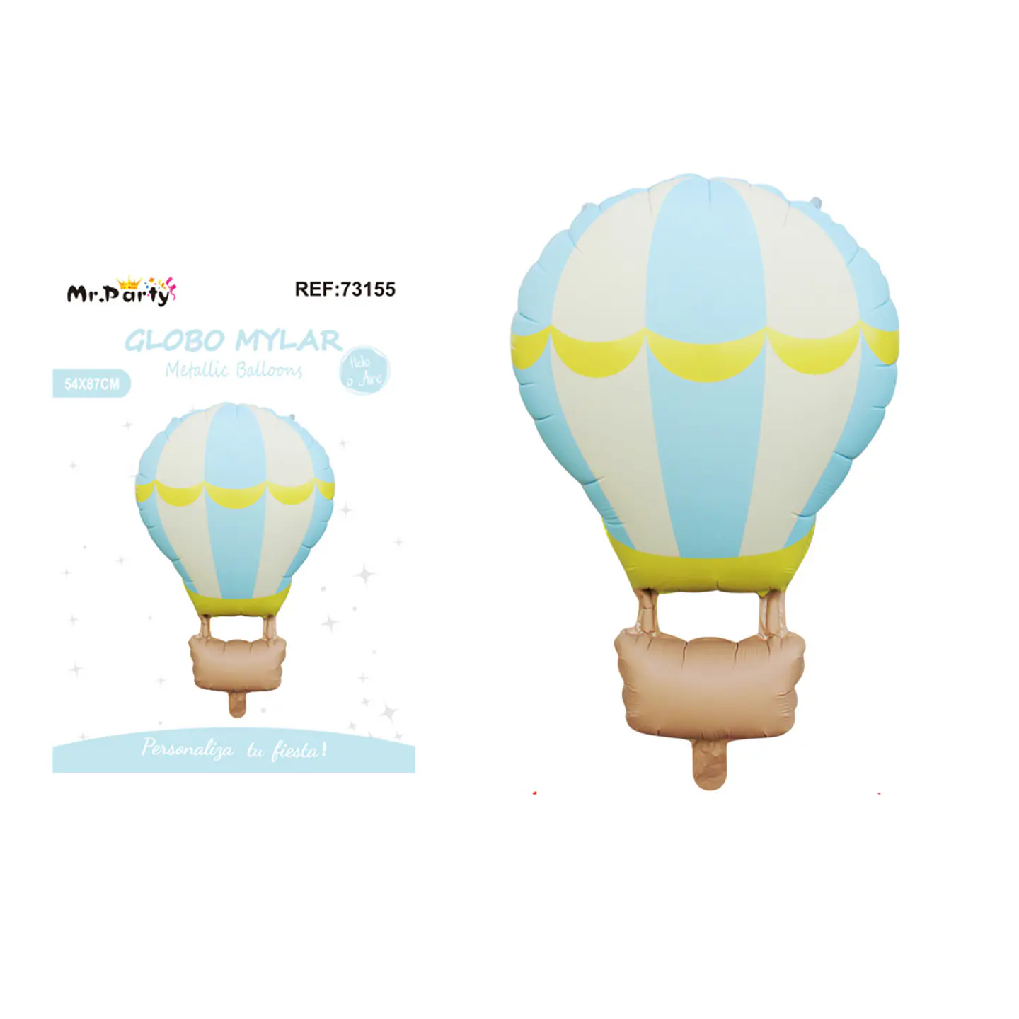 Globo metálico globo mate aerostático azul claro 54*87cm 1