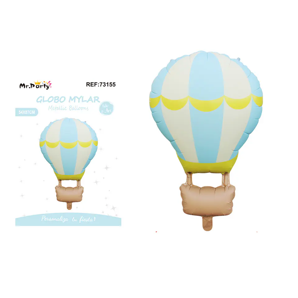 Globo metálico globo mate aerostático azul claro 54*87cm 1