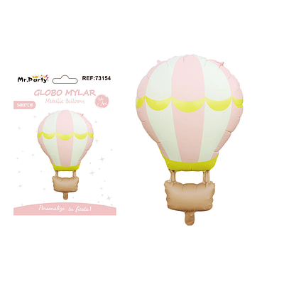 Globo metálico globo mate aerostático rosa naranja 54*87cm