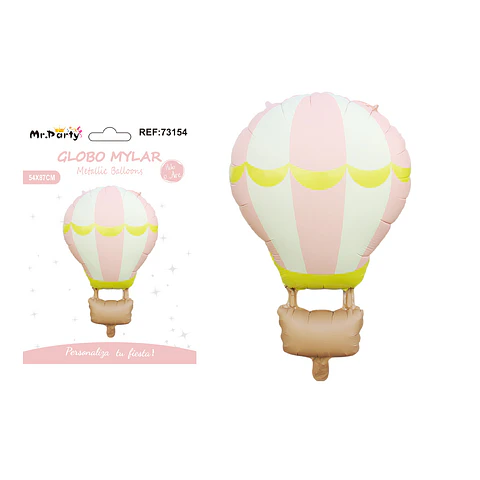 Globo metálico globo mate aerostático rosa naranja 54*87cm