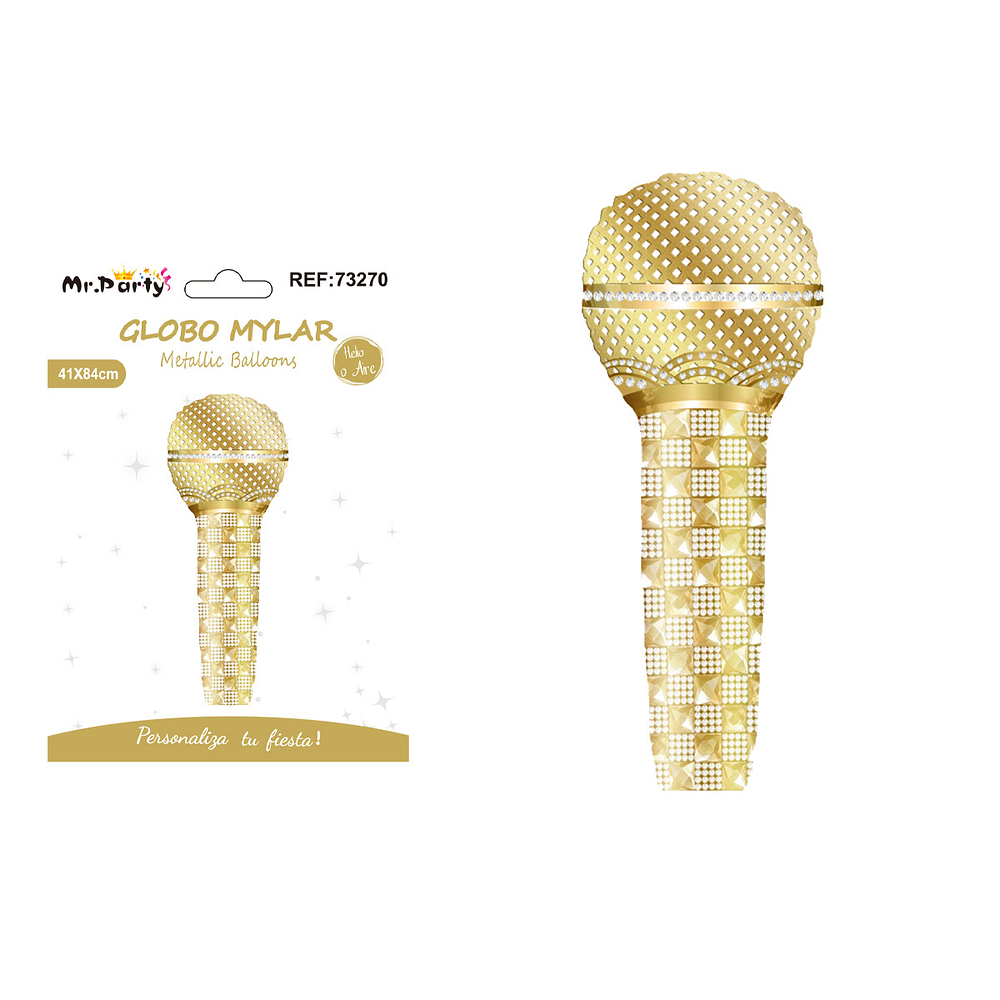 Globo metálico microfono grande 14*84cm