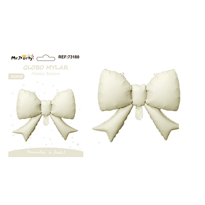 Globo metálico lazo crema 55*43cm