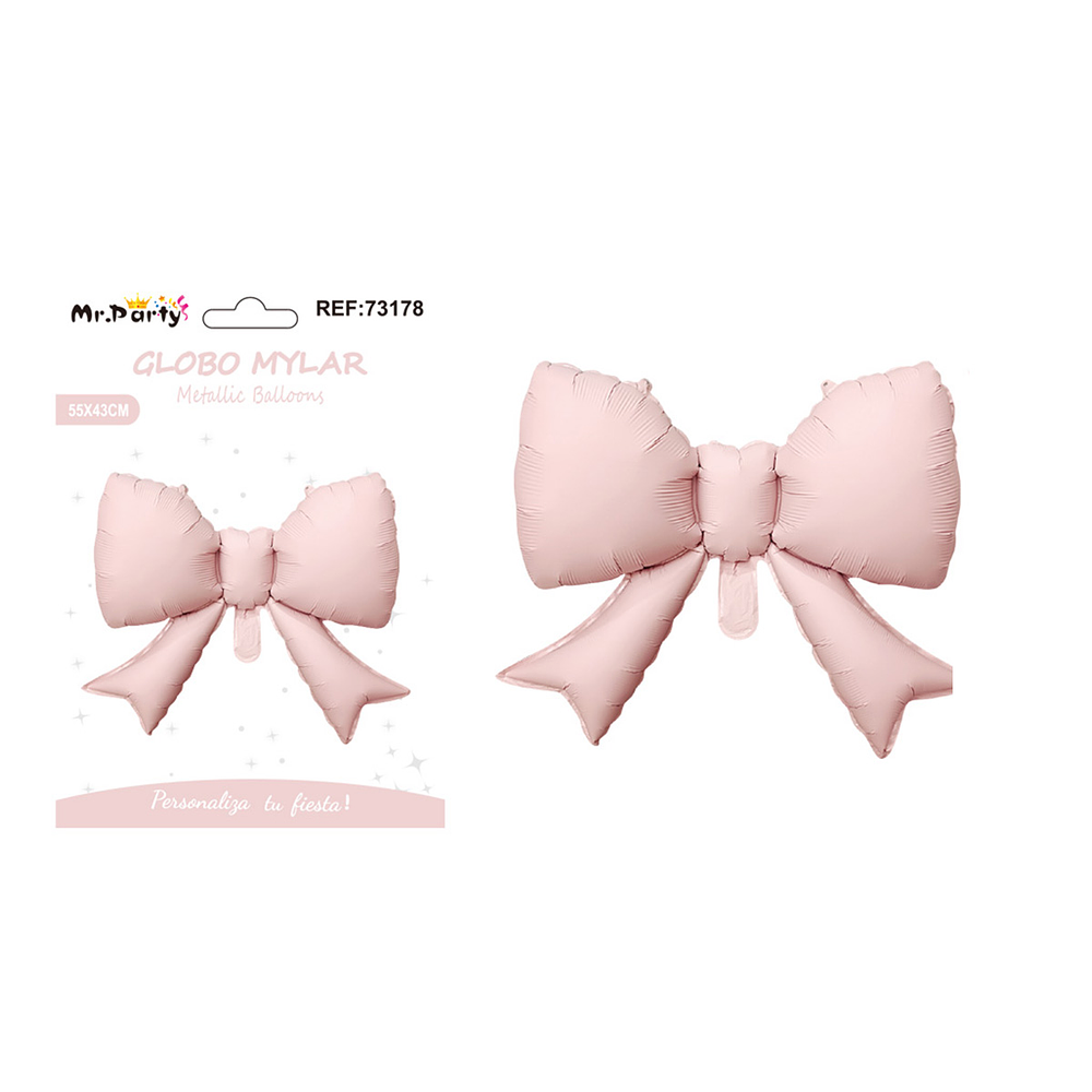 Globo metálico lazo rosa naranja 55*43cm