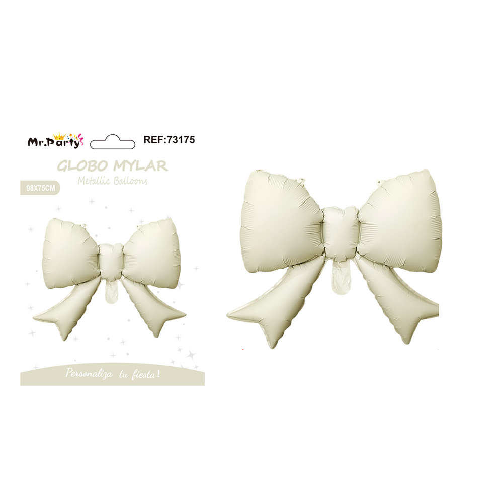 Globo metálico lazo crema 98*75cm