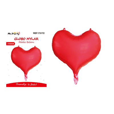 Globo metálico corazón rojo 51*52cm
