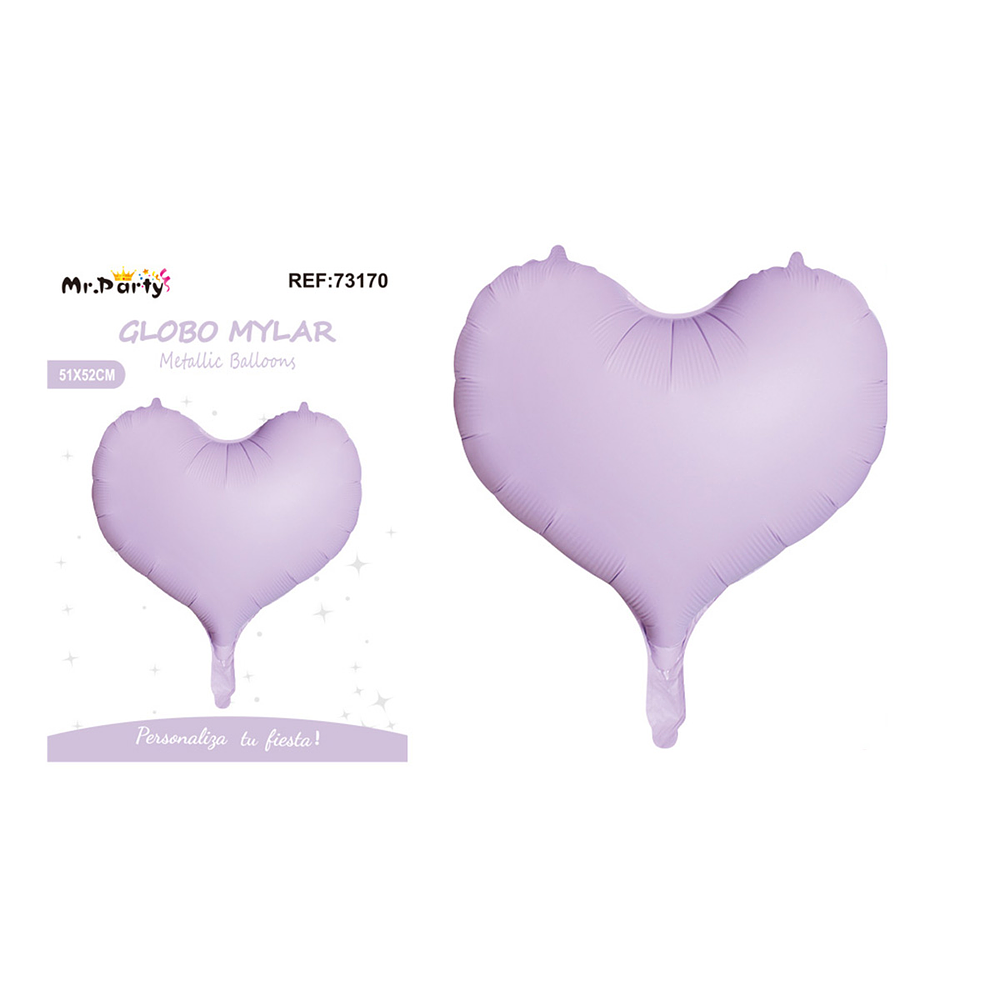 Globo metálico corazón violeta 51*52cm