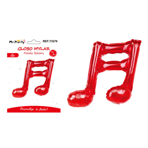 Globo metálico nota musical roja 45cm