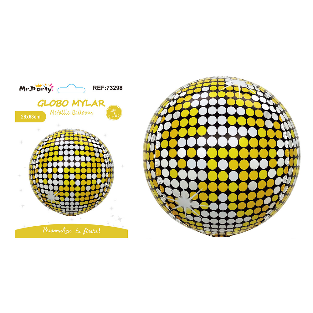 Globo metálico bola disco 4D 56cm