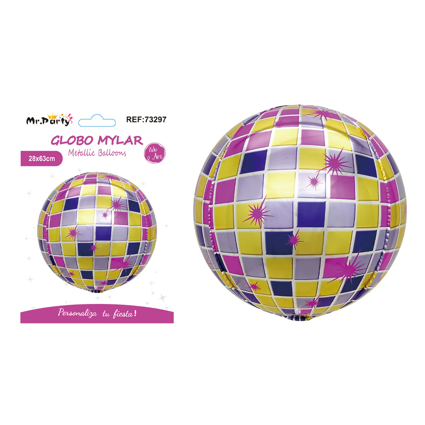 Globo metálico bola disco 4D 56cm 1