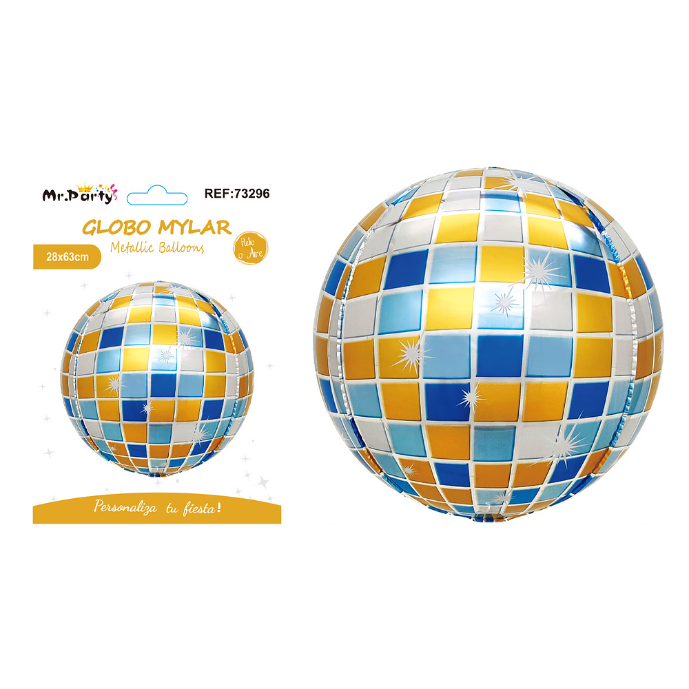 Globo metálico bola disco 4D 56cm