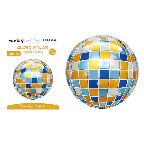 Globo metálico bola disco 4D 56cm