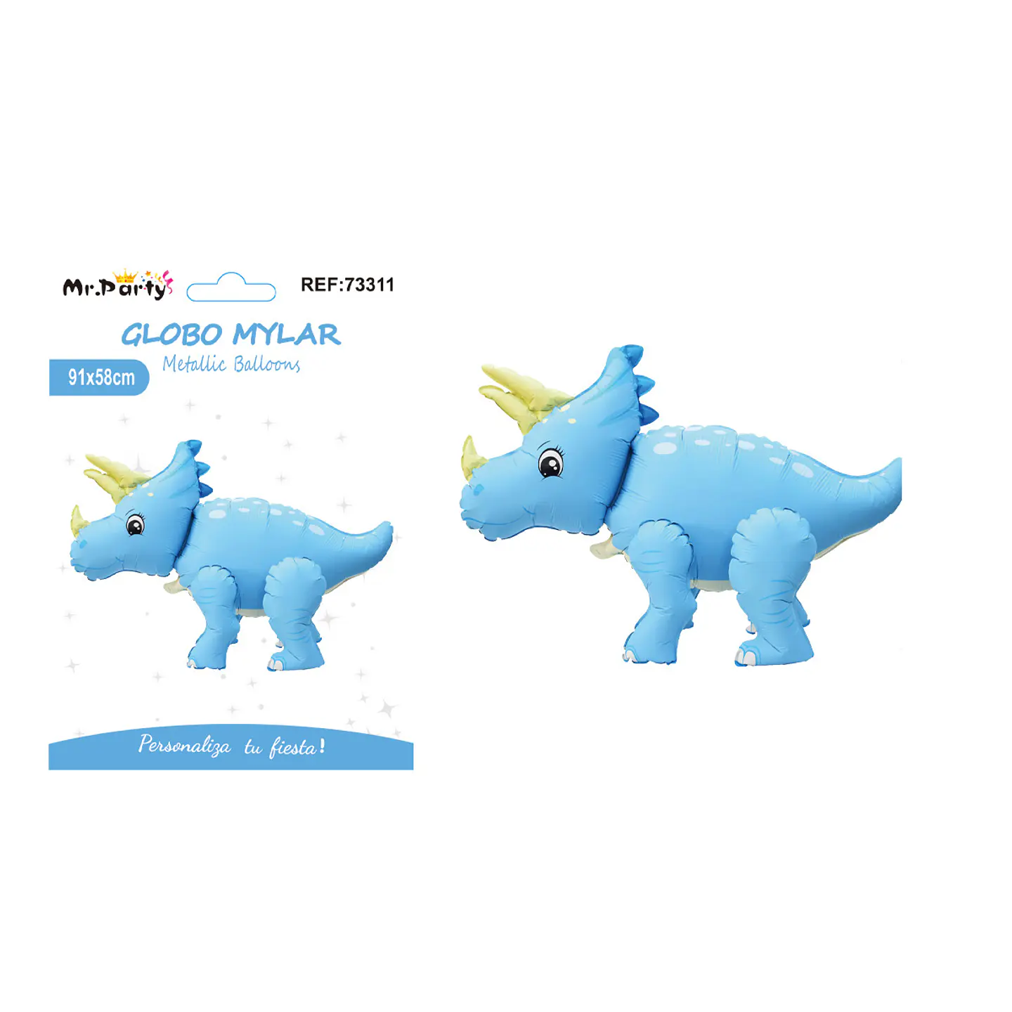 Globo metálico dinosaurio Triceratops 91*58cm 1