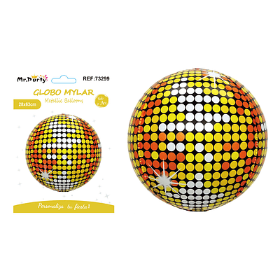 Globo metálico bola disco 4D 56cm