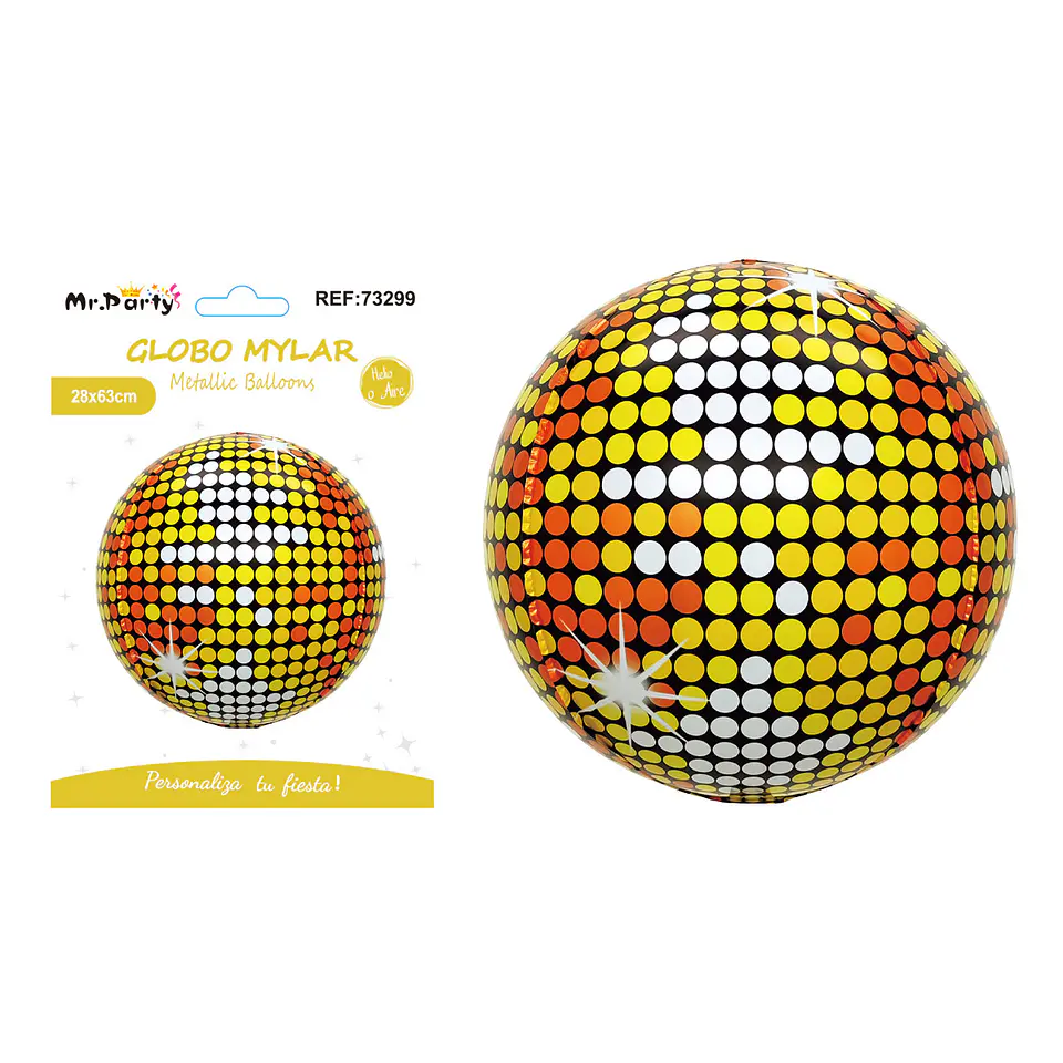 Globo metálico bola disco 4D 56cm 1