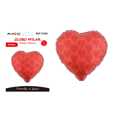 Globo metálico corazón rojo 55*54cm