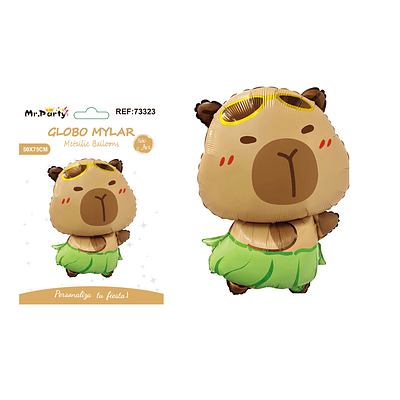 Globo metálico capibara con falda 50*75cm