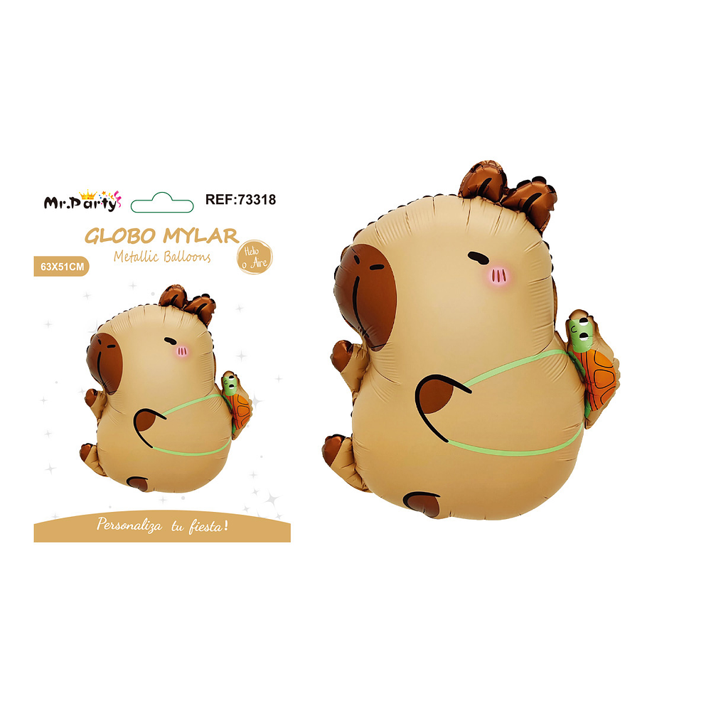 Globo metálico capibara y tortuga 63*51cm