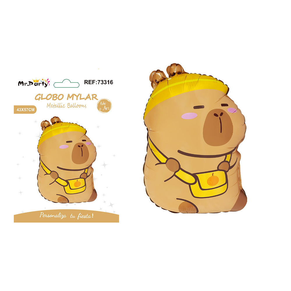 Globo metálico capibara 43*57cm